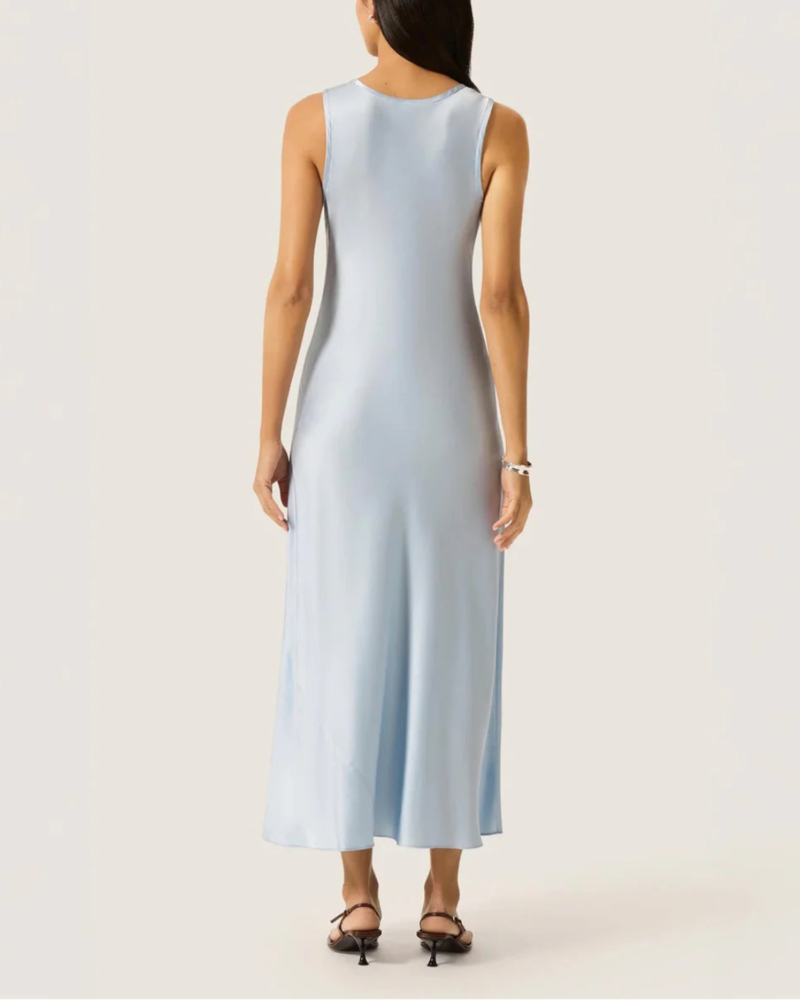 Argent Tank Silk Charmeuse Dress - Blue