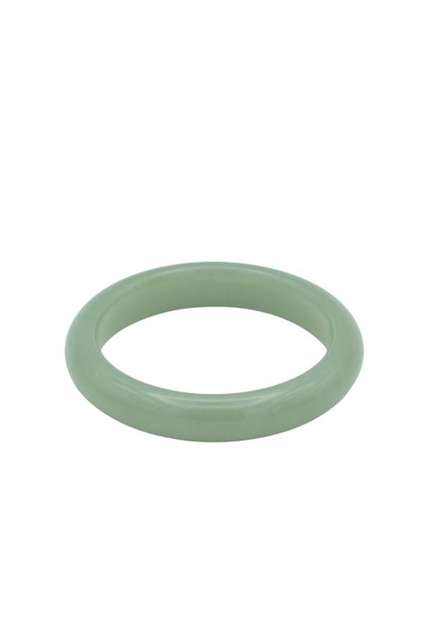 Seree Smoke Opaque Jade Stone Bangle - Light Green