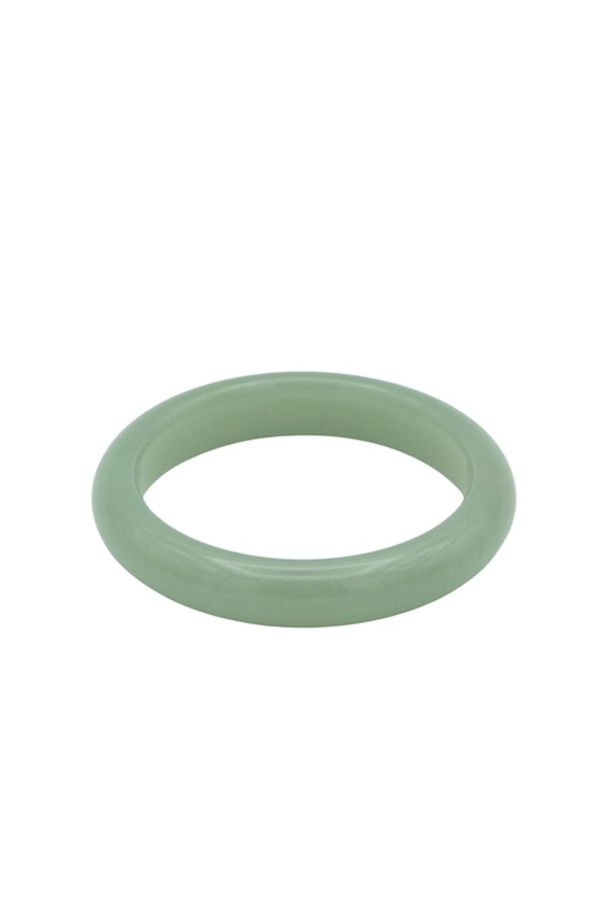 Seree Smoke Opaque Jade Stone Bangle - Light Green