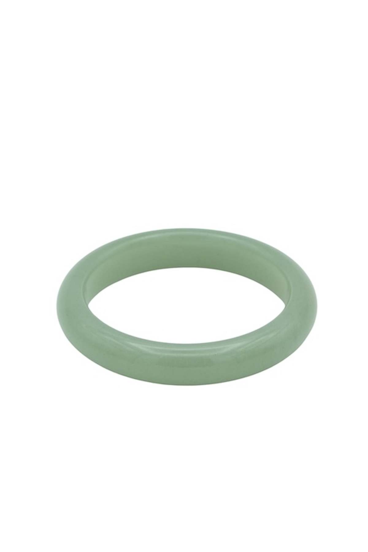 Seree Smoke Opaque Jade Stone Bangle - Light Green - Image 1 of 4