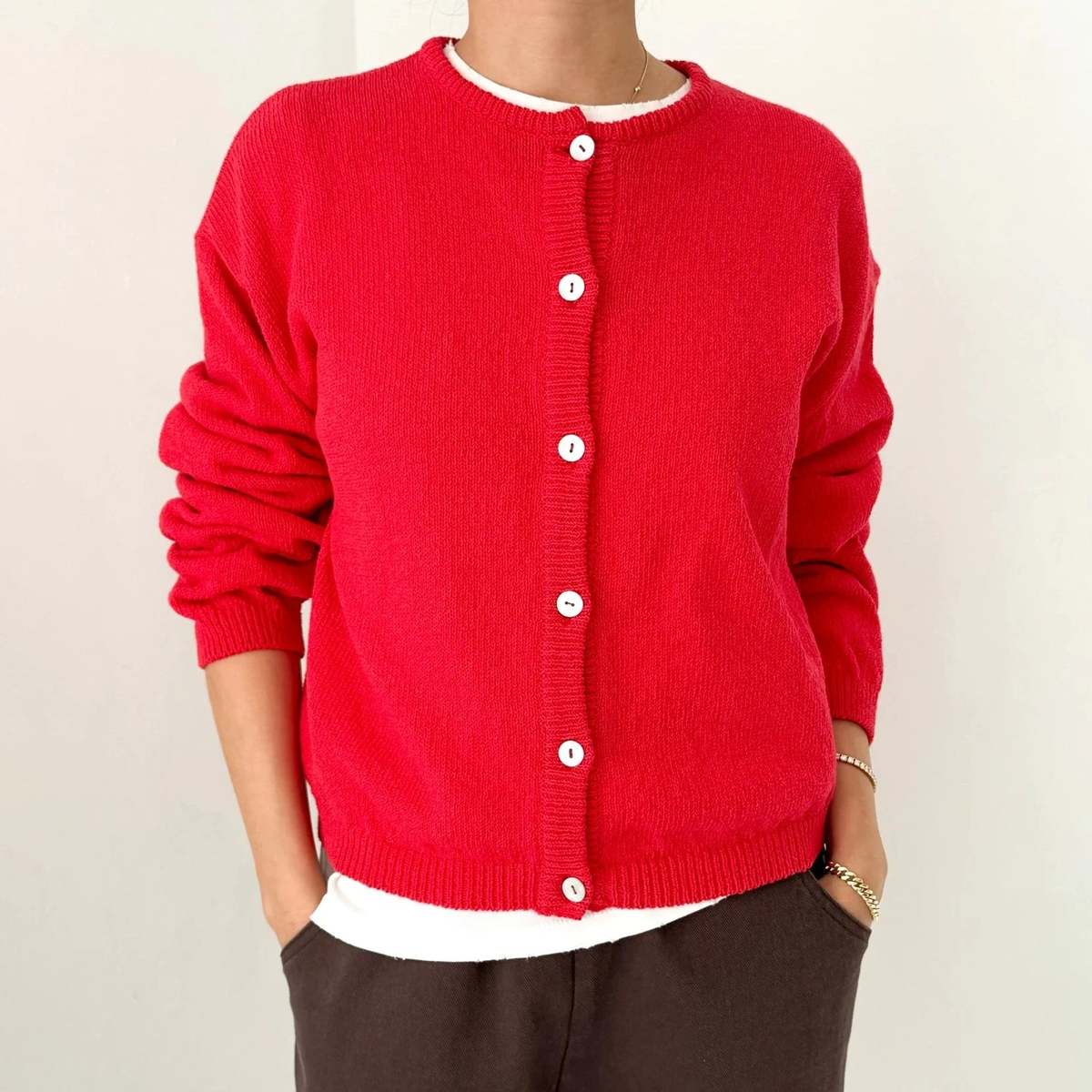 Le Bon Shoppe Leila Cardigan - Chili - Image 1 of 5