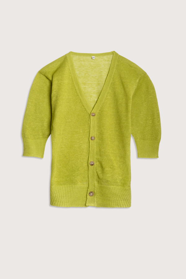 R13 Elbow Sleeve Split Hem Cardigan - Light Green