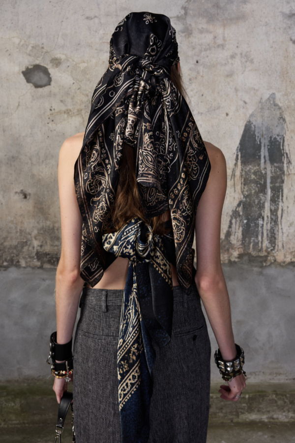 R13 Oversized Bandana Scarf - Blue