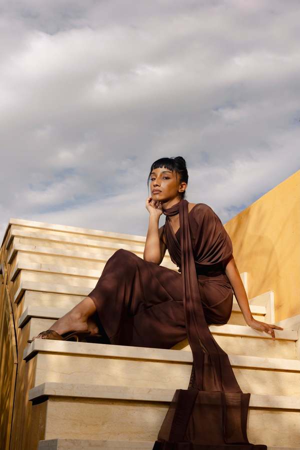 Hanan Sharifa Merzouga Top - Chocolate Brown