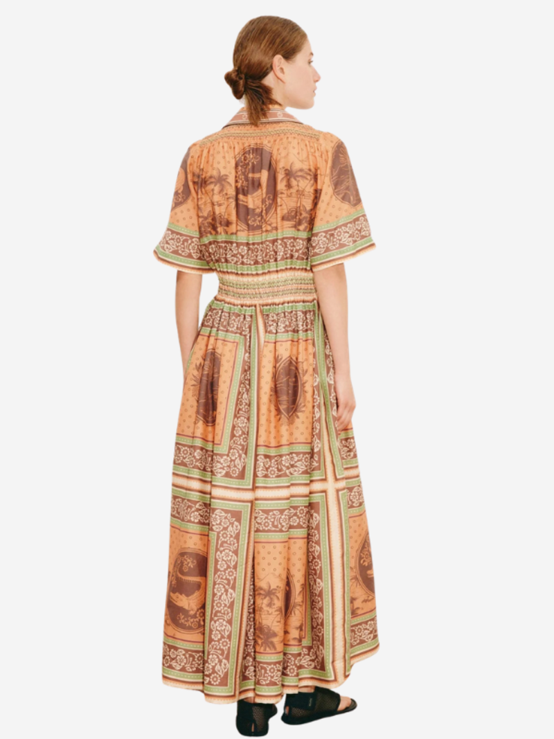 ALEMAIS Alberta Smocked Shirtdress Dress