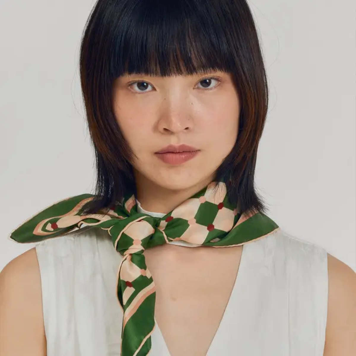 Lost Pattern Checkerboard Silk Scarf - Image 1 of 3