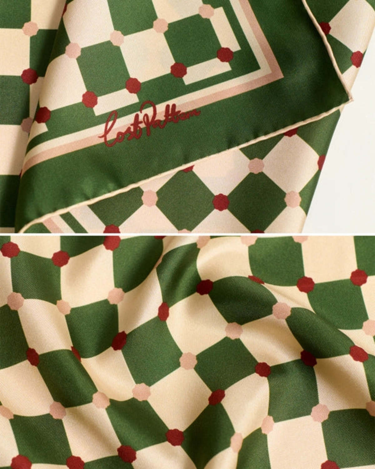 Lost Pattern Checkerboard Silk Scarf - Image 3 of 3
