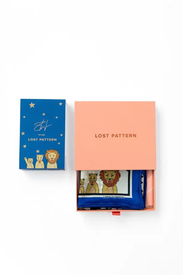 Lost Pattern Journey Electric Blue Silk Scarf