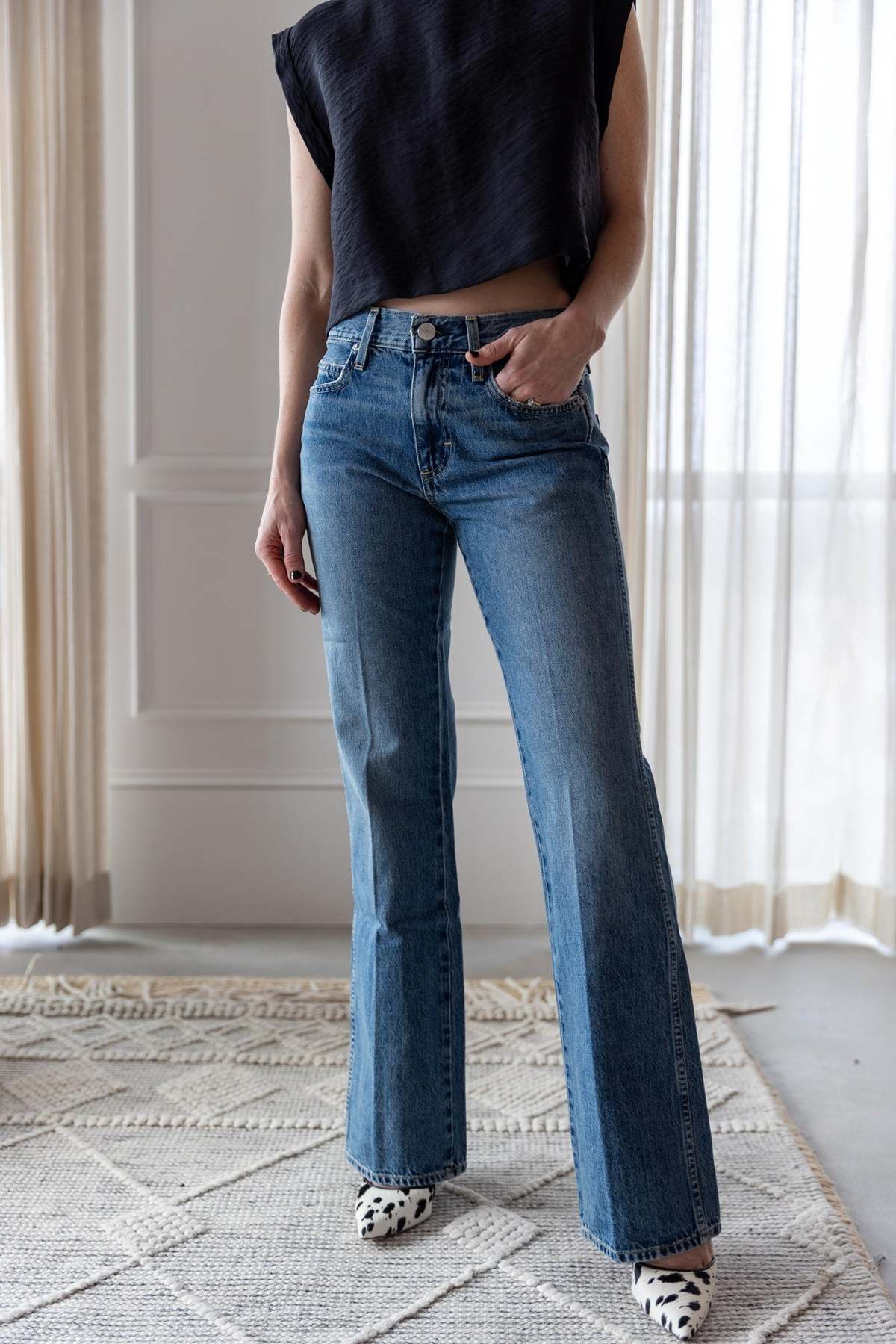 amo denim Marcenia Mid Rise Slouchy Bootcut Jeans - Image 1 of 6