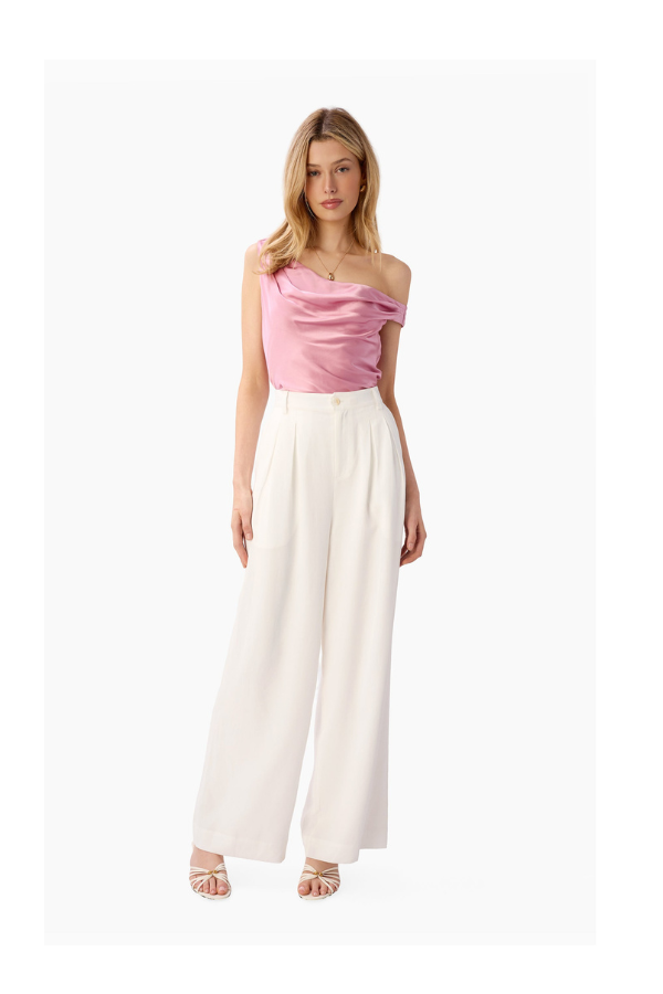 Cami NYC Davina Wide Leg Tencel Pant - White