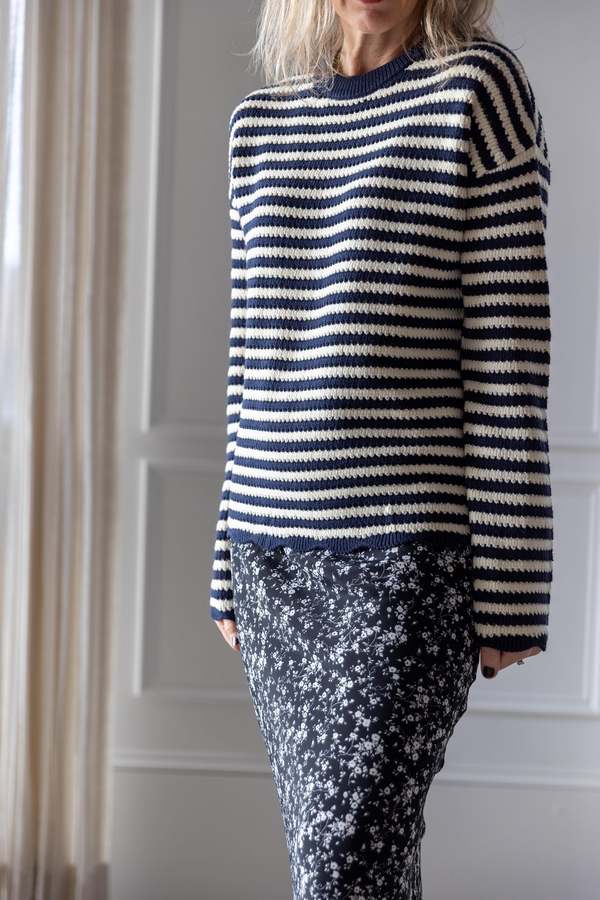 ciao lucia Febo Pullover Sweater - Navy Stripe