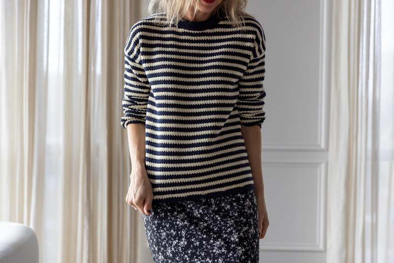 ciao lucia Febo Pullover Sweater - Navy Stripe