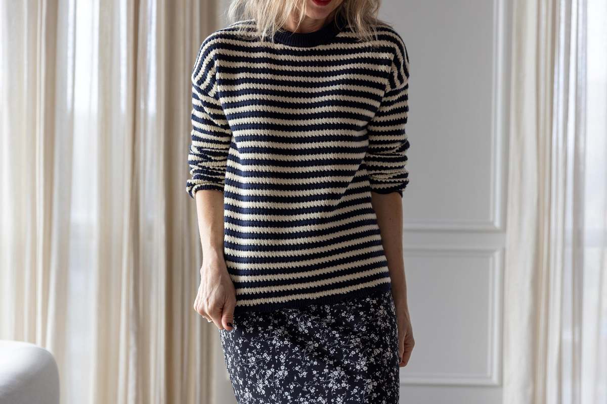 ciao lucia Febo Pullover Sweater - Navy Stripe - Image 3 of 6