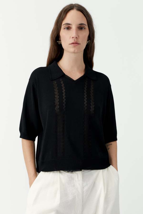 Cordera Lace Polo Top Cordera Lace Polo Top