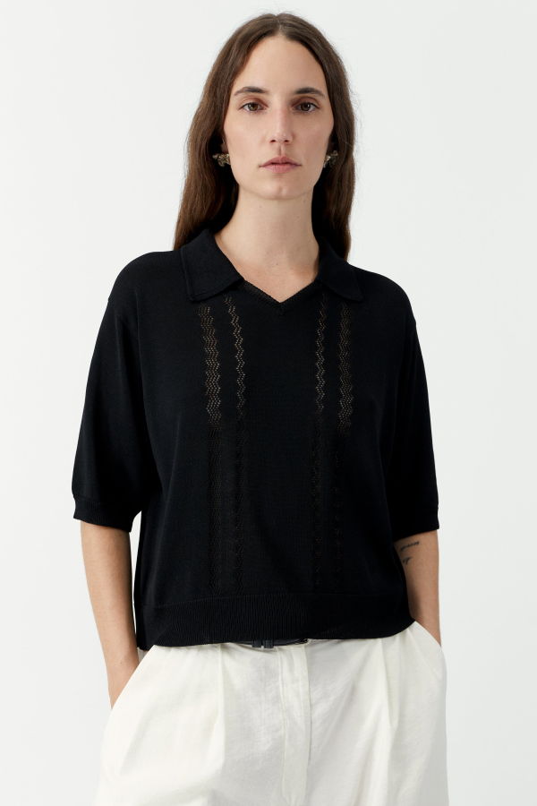 Cordera Lace Polo Top