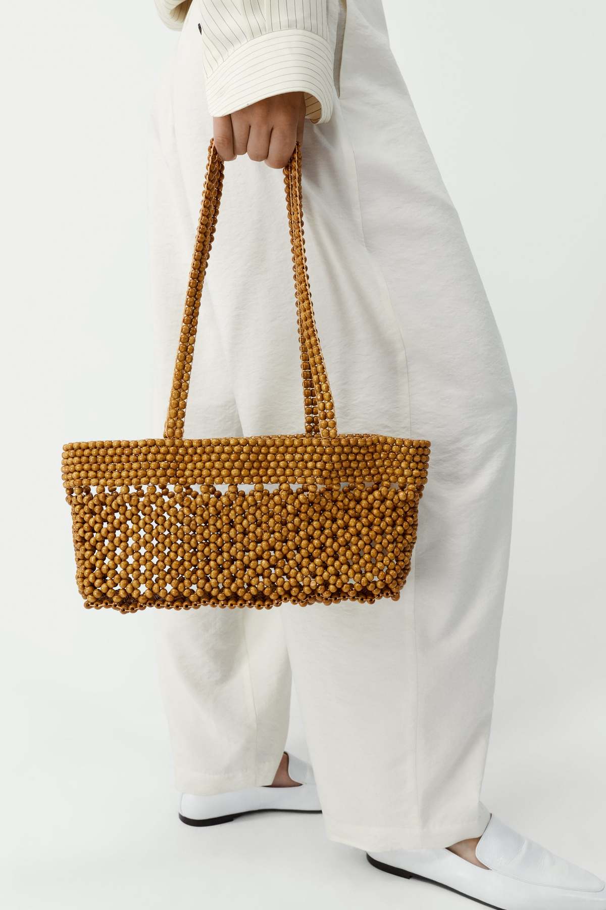 Cordera Wooden Beads Mini Bag - Ochre - Image 1 of 3