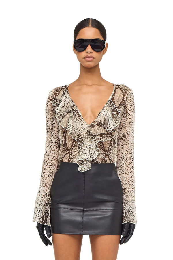 Ronny Kobo Klaire Top - Snake Print