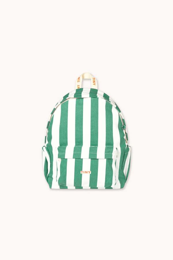 KIDS Tinycottons Backpack in Emerald Stripes
