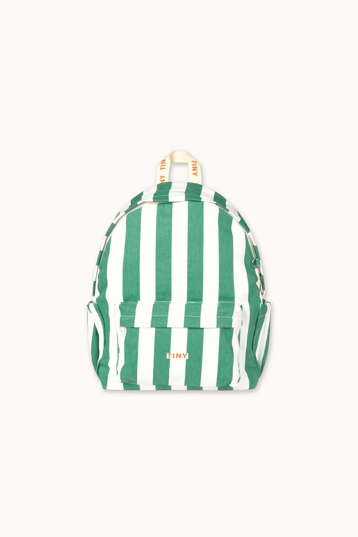 KIDS Tinycottons Backpack in Emerald Stripes - Image 1 of 2