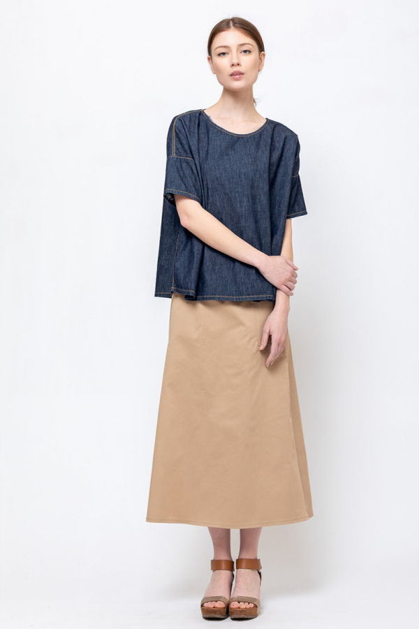 Susanne Bommer Elastic Waist Midi Skirt