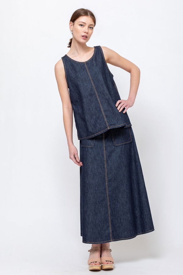 Susanne Bommer Patch Pocket Denim Skirt