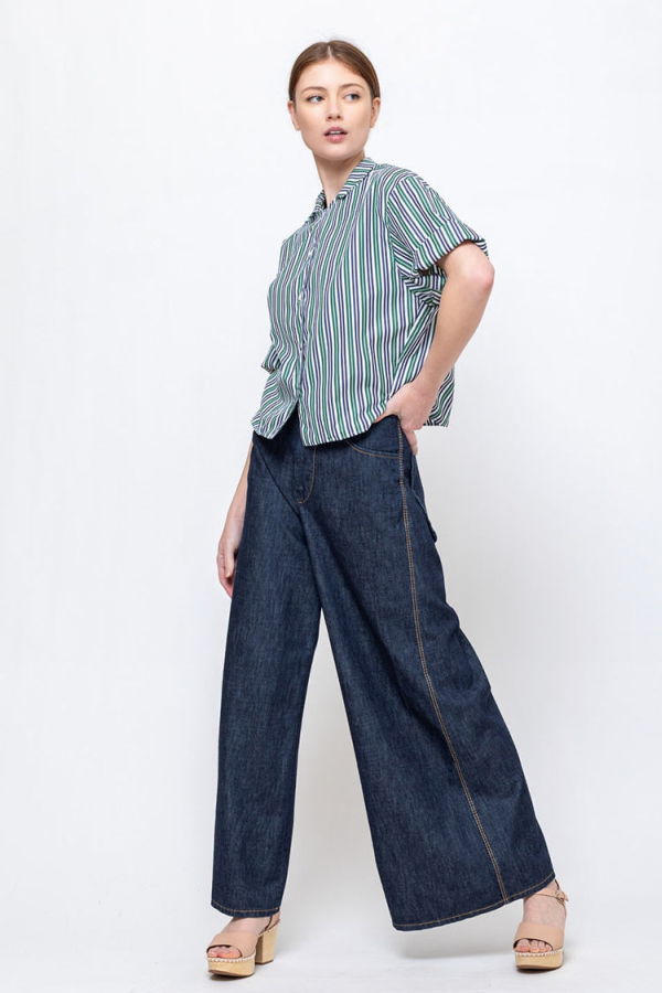 Susanne Bommer Wide Leg Denim Pants - Dark Wash