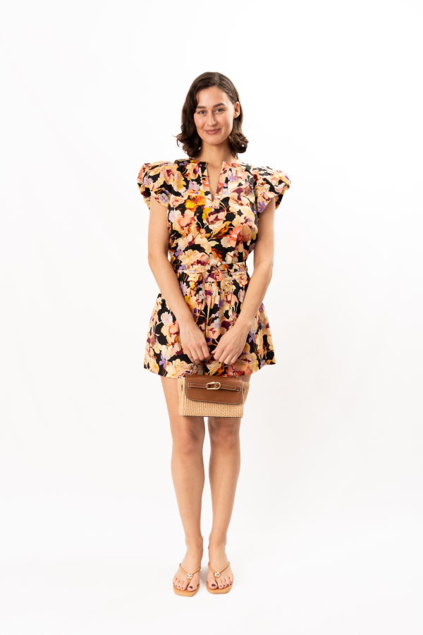 Ulla Johnson Abril Short Sleeve Cotton Top - Night Bloom