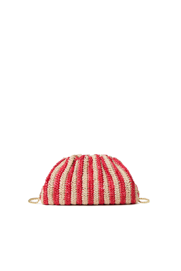 Loeffler Randall Bailey Crochet Clutch - Red / Natural