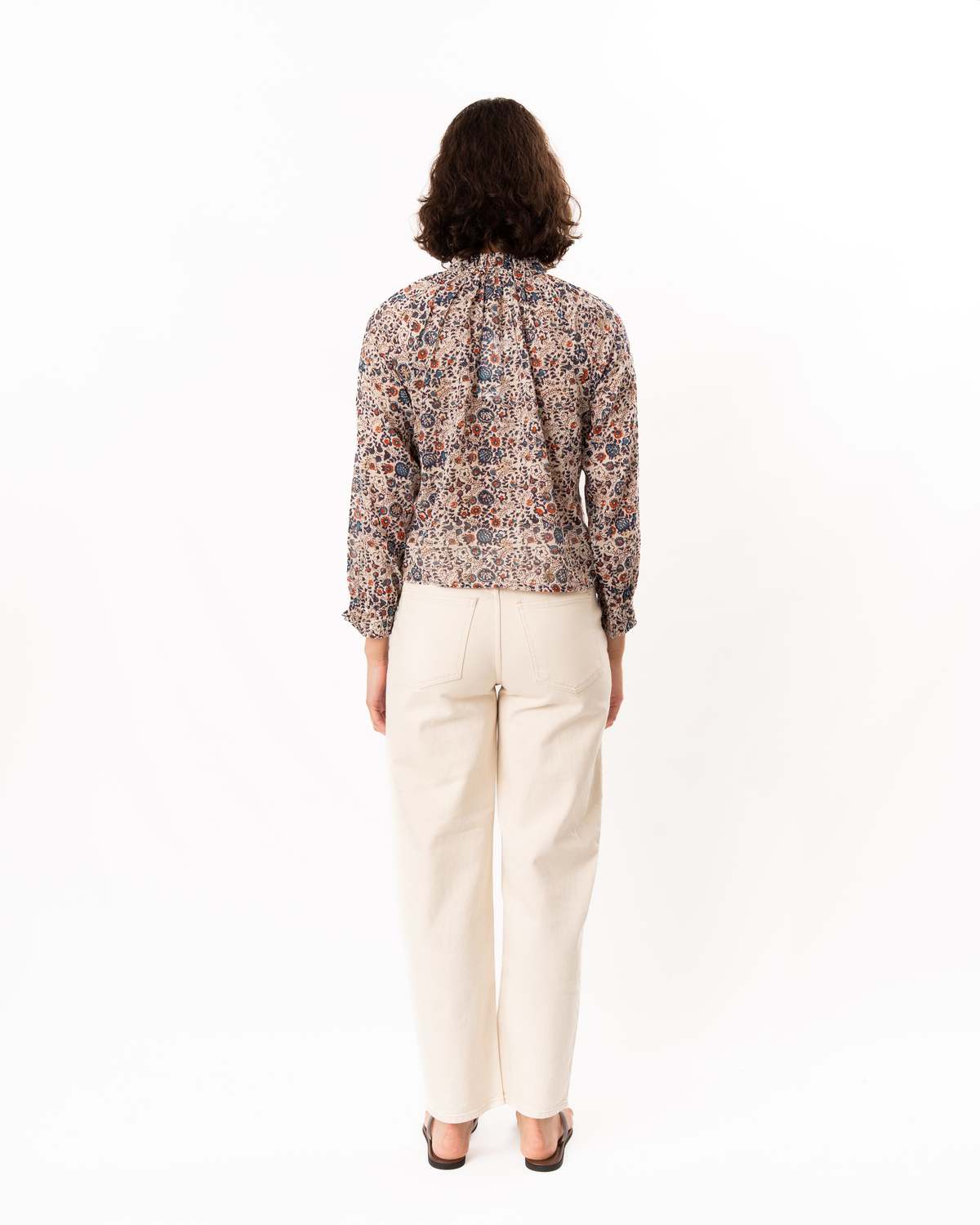 M.A.B.E Cass Print Long Sleeve Top - Indigo/Rust - Image 6 of 6