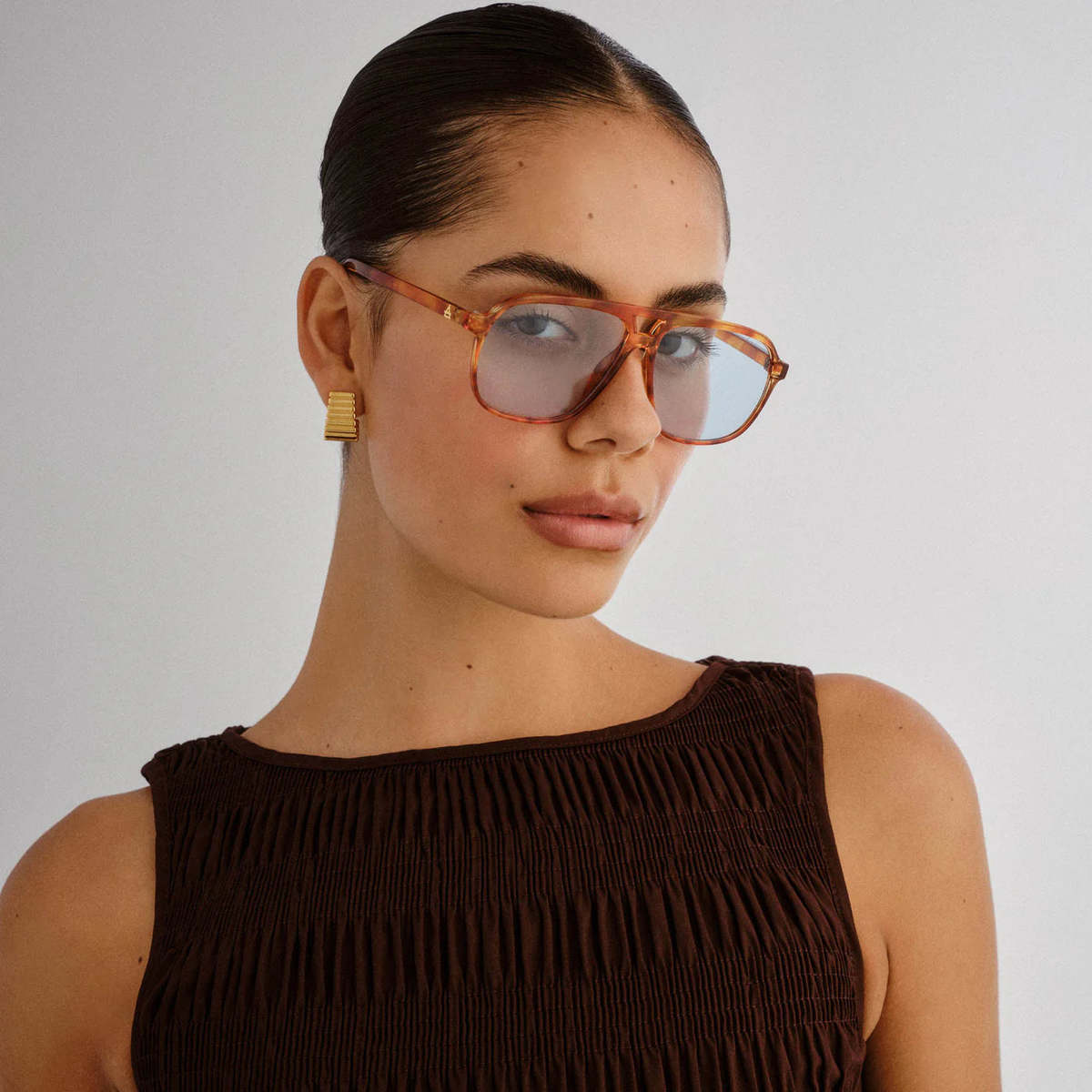 AIRE Monoceros Sunglasses - Vintage Tort Frame/Sky Blue Lens - Image 5 of 7