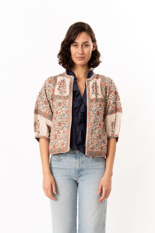 M.A.B.E Della Print Jacket - Rust/Khaki