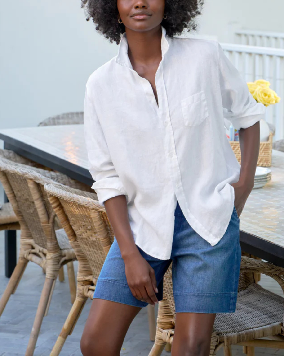 Frank & Eileen Eileen Relaxed Button-Up Shirt - White - Image 4 of 6
