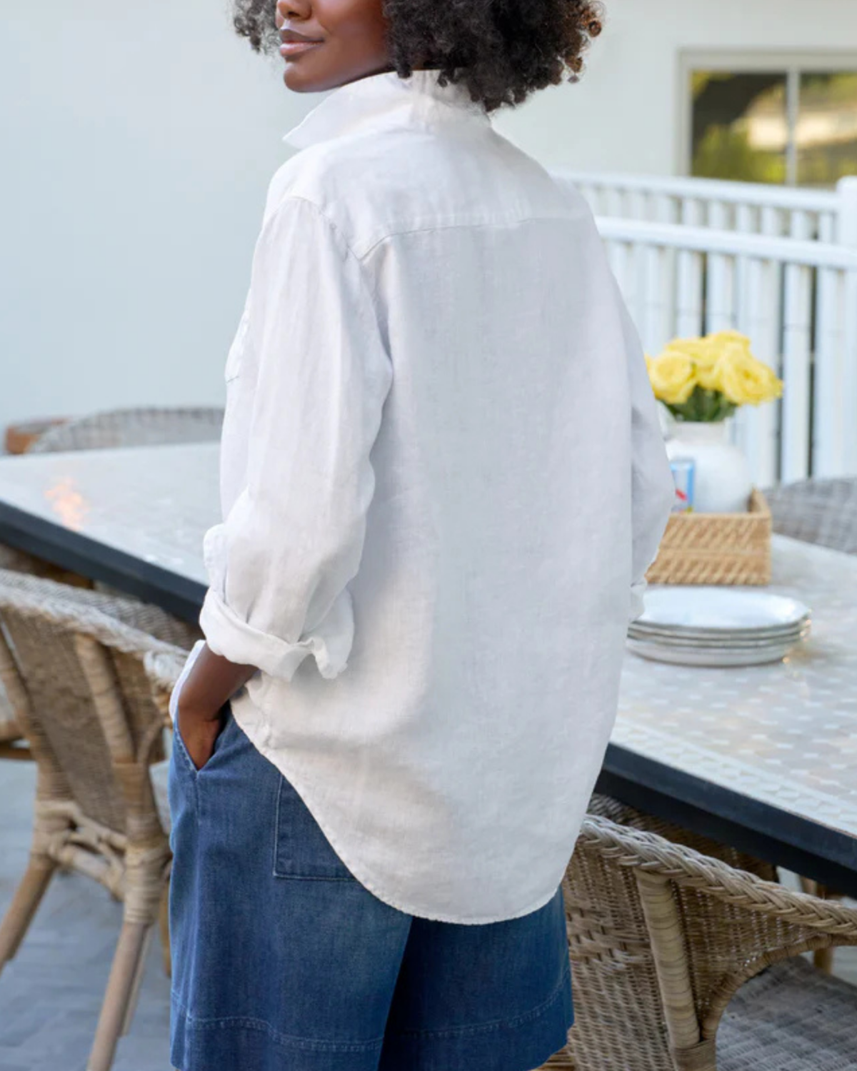Frank & Eileen Eileen Relaxed Button-Up Shirt - White - Image 6 of 6