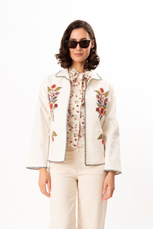 Alix Of Bohemia Francis Heirloom Flora Jacket - Off-White