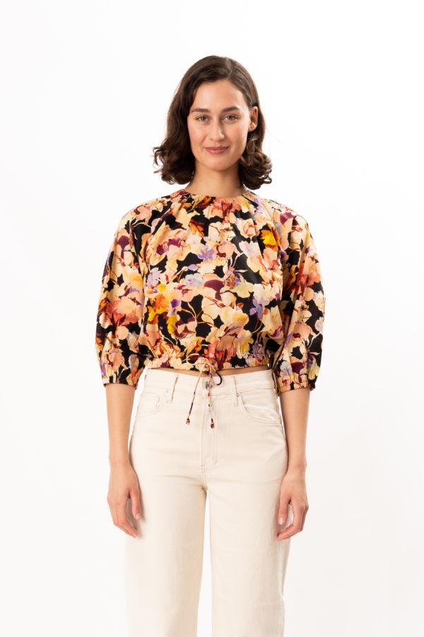 Ulla Johnson Lucie Bubble Sleeve Top - Night Bloom