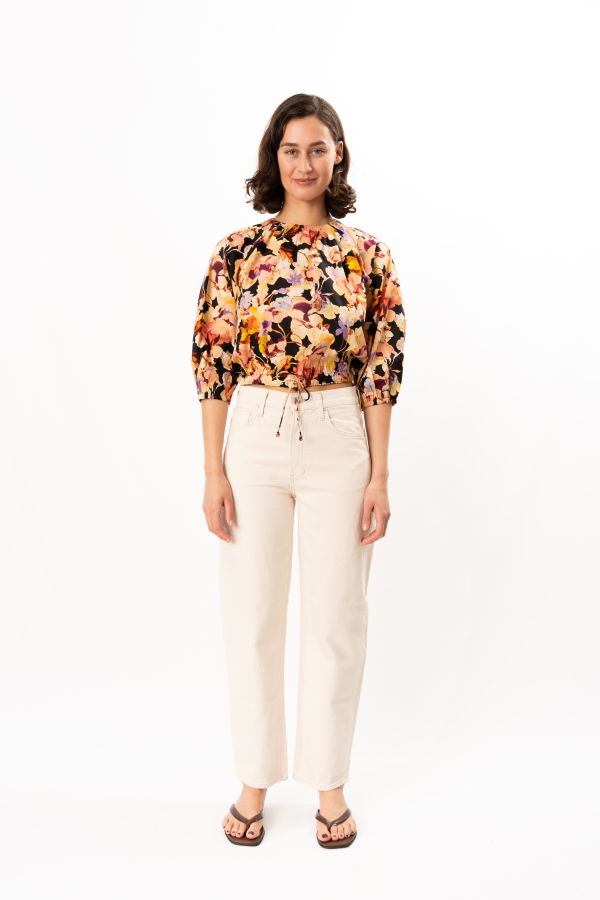Ulla Johnson Lucie Bubble Sleeve Top - Night Bloom