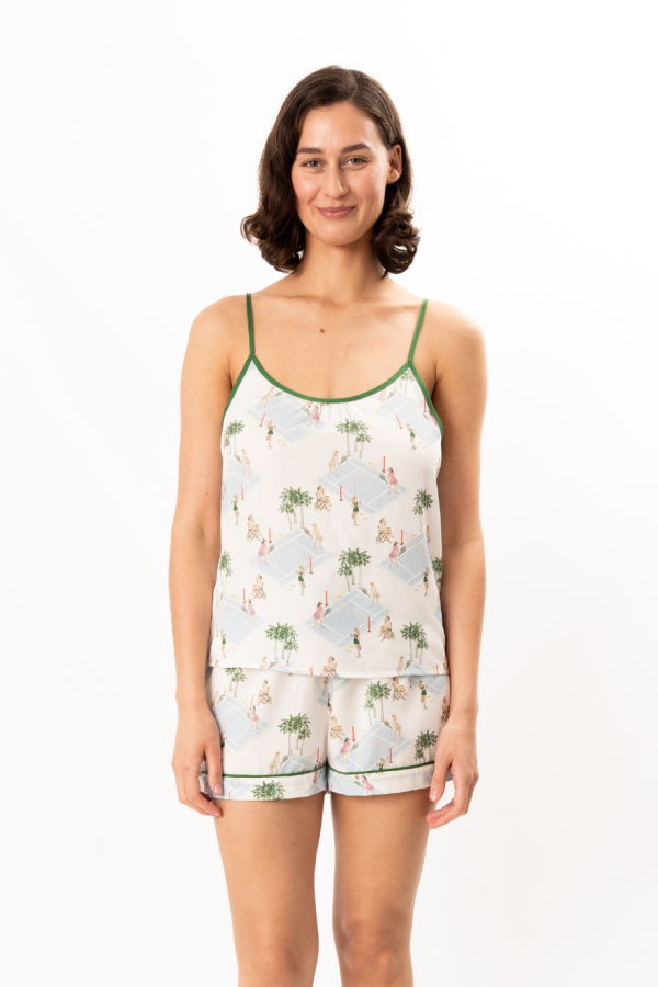 Katie Kime Palm Courts Cami Shorts Set - Palm Courts