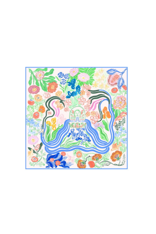 PETITJEAN PARIS Ribbon Scarf - Fountain & Fig Tree