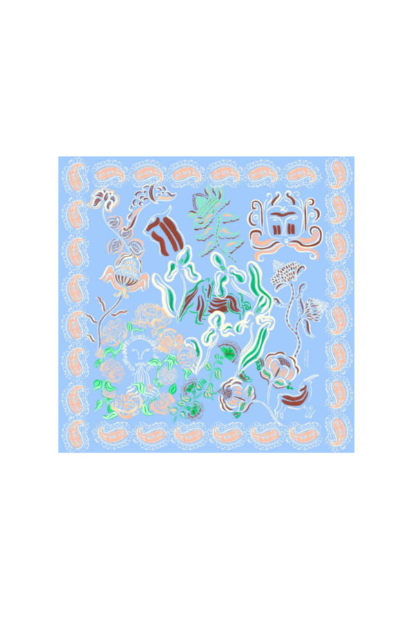PETITJEAN PARIS Silk Carré Scarf - Baby Blue