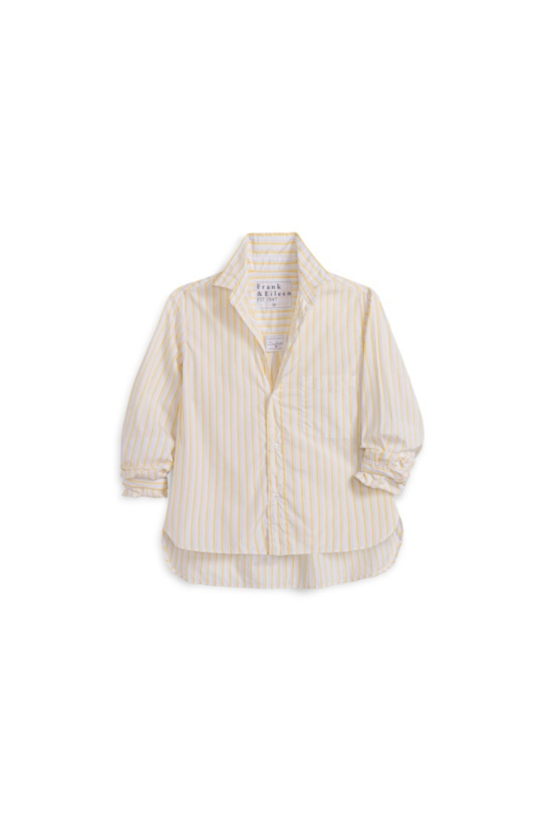 Frank & Eileen Silvio Untuckable Button-Up Shirt - Yellow Thin Navy Stripe