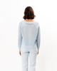 ELLIOTT LAUREN V-Neck Pointelle Sweater - Ice Blue - Thumbnail 2