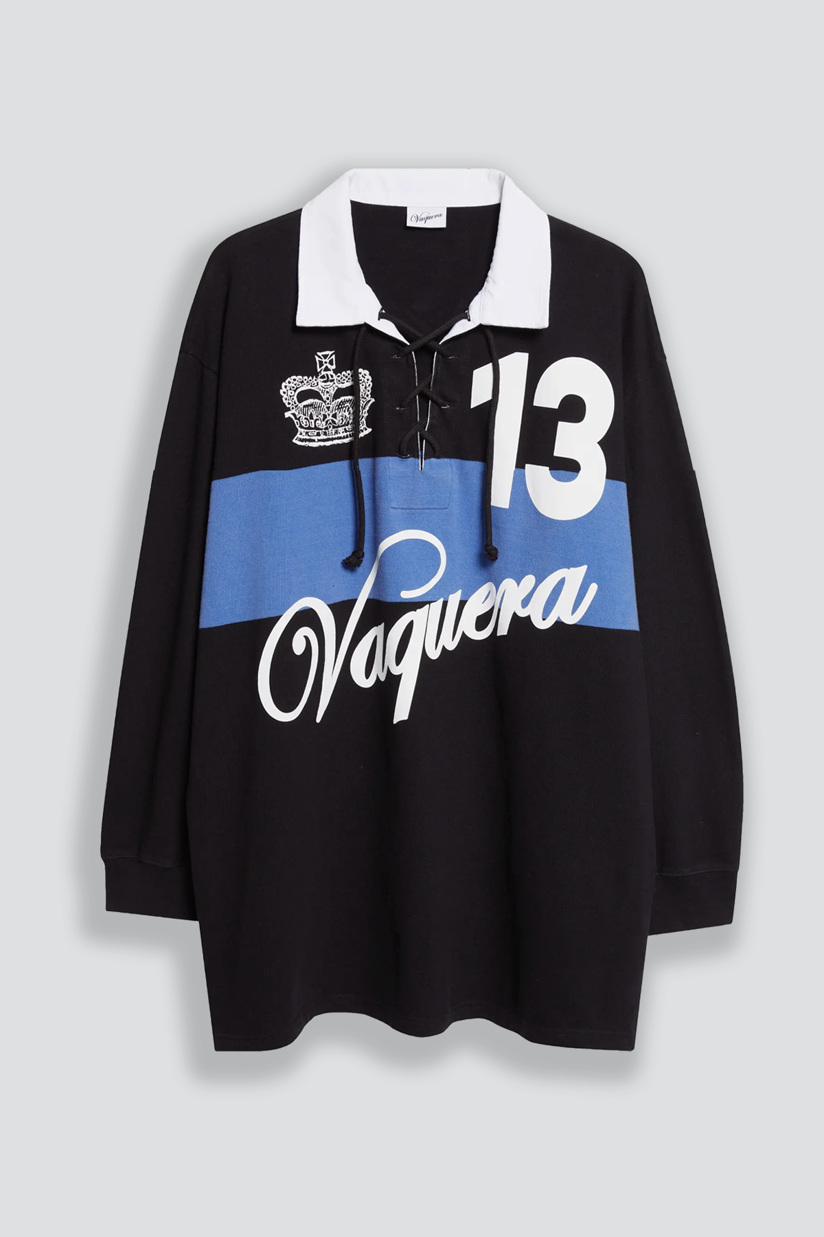 Vaquera Black Blue Rugby Shirt Knit Top - Image 2 of 4