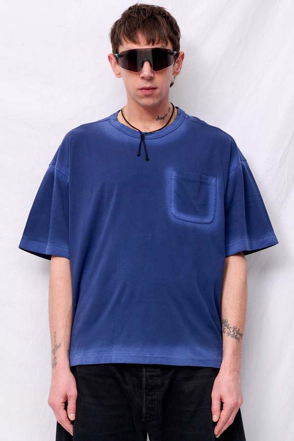 YMC Blue Triple Pocket T-Shirt YMC Blue Triple Pocket T-Shirt
