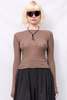 AMOMENTO Brown Round T-Shirt - Thumbnail 1