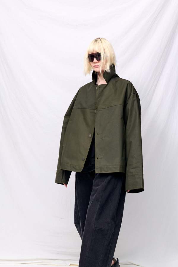 Assembly Green Wax Fireman Box Jacket