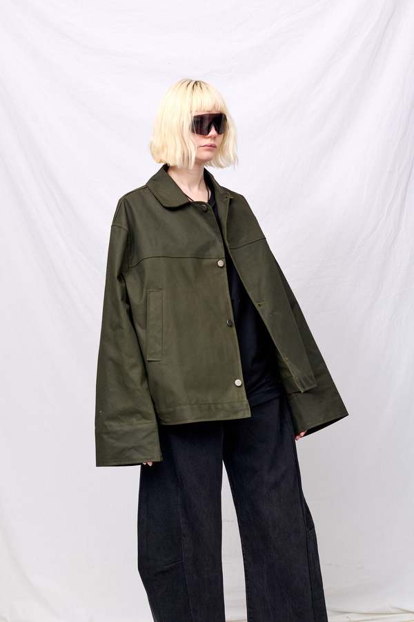 Assembly Green Wax Fireman Box Jacket