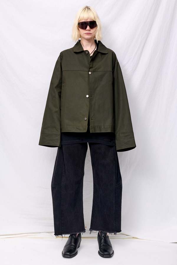 Assembly Green Wax Fireman Box Jacket