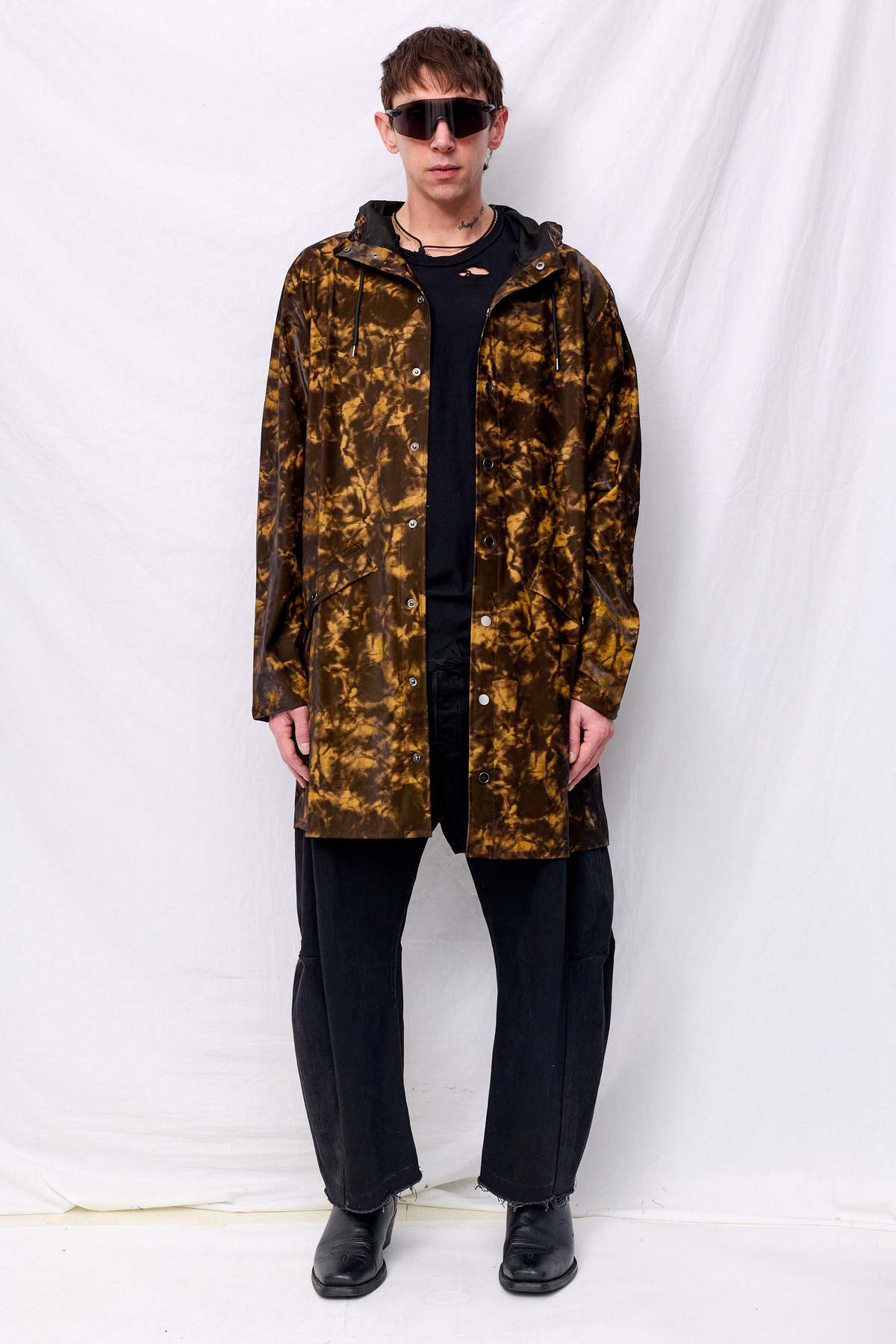 Rains Muddy Hooded Rain Long Jacket - Image 1 of 7