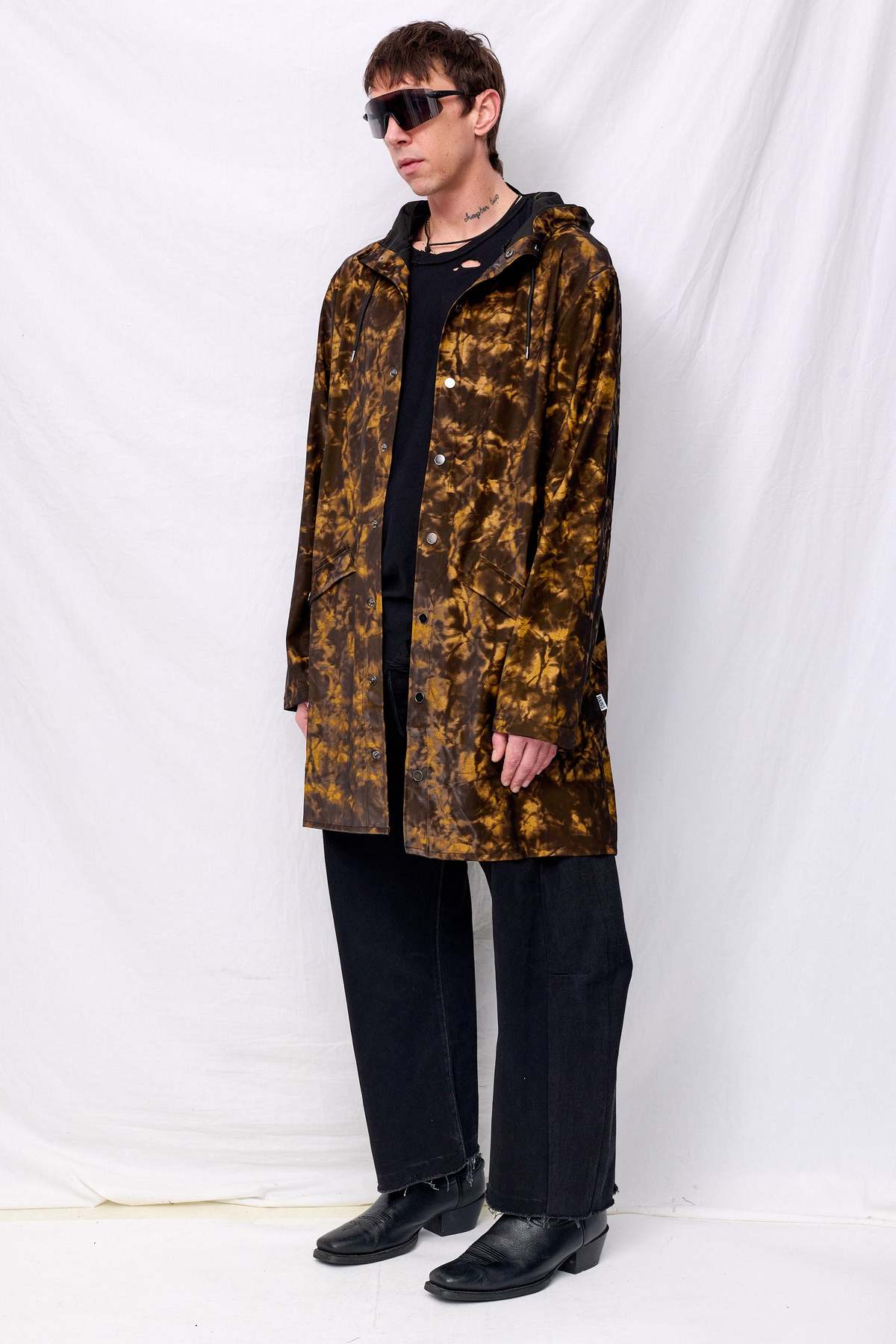 Rains Muddy Hooded Rain Long Jacket - Image 3 of 7