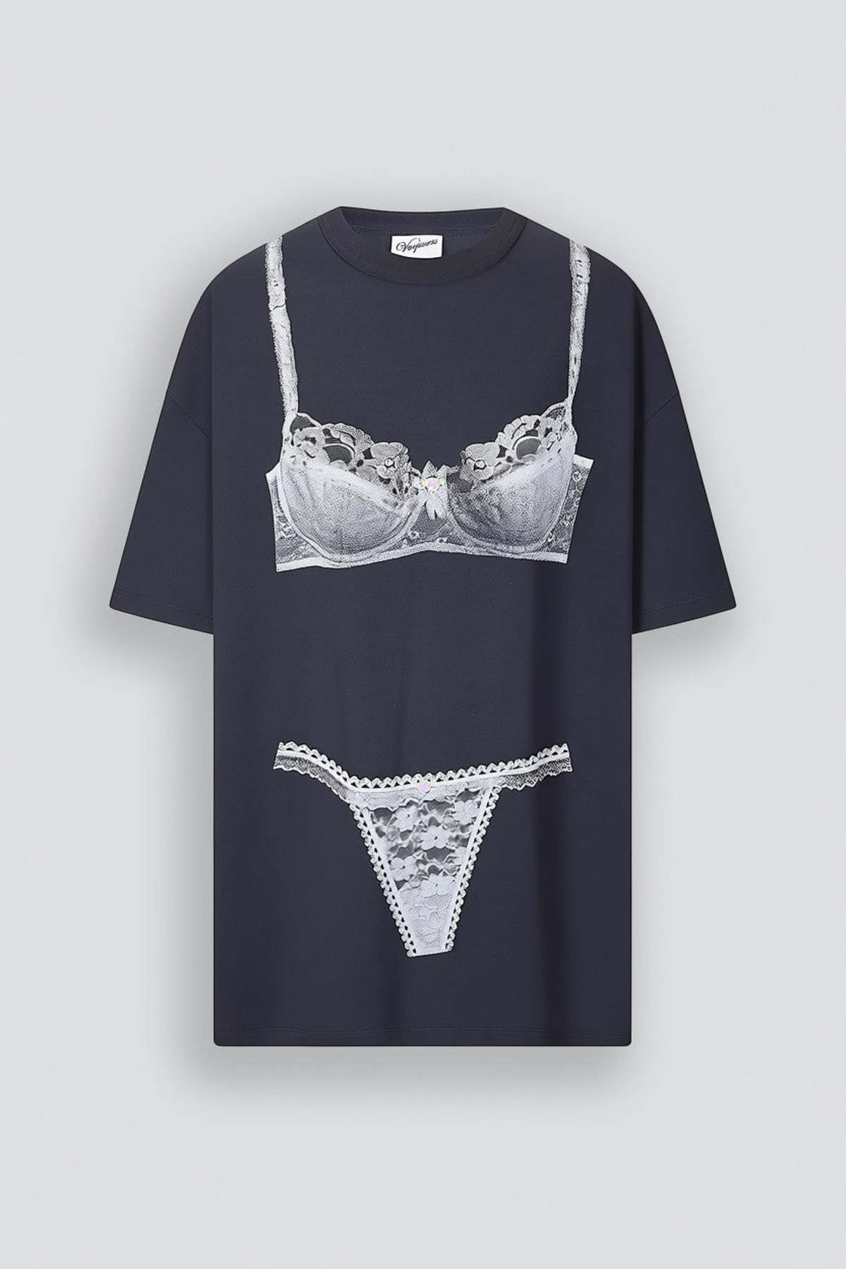 Vaquera Trompe L'Oeil Tall Tee Knit Dress - Washed Black - Image 2 of 6